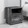 150220266992378648db7.jpeg Bays Nightstand, 1 Drawer USB Port, Modern Rustic Laminate Smoky Gray