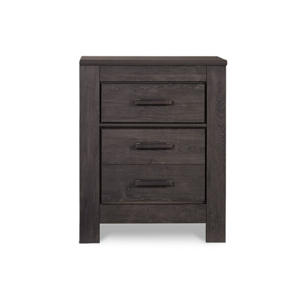 150220266992378b998c4.jpeg Brin Nightstand, 2 Drawers, Rustic Contemporary Laminate Charcoal Gray