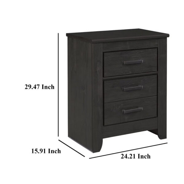 1502202669923790b3aae.jpeg Brin Nightstand, 2 Drawers, Rustic Contemporary Laminate Charcoal Gray