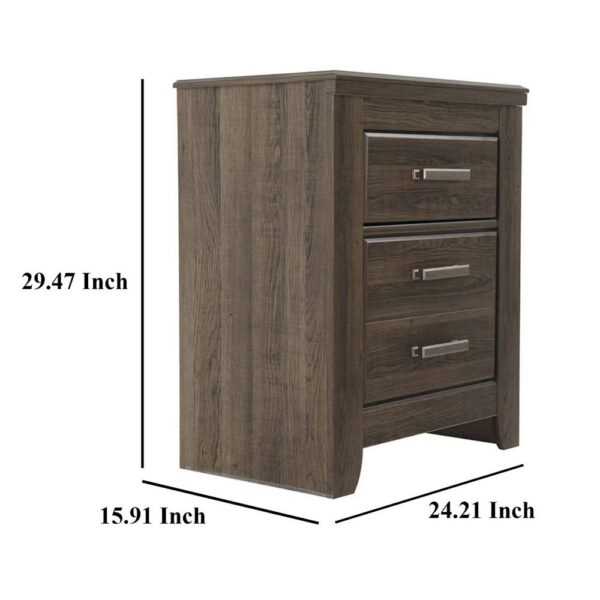 150220266992379b78d71.jpeg Rye Nightstand with 2 Drawers, Modern Classic Laminate Dark Brown