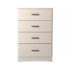 Tely Tall Dresser Chest, 4 Drawers, Modern Farmhouse Laminate White