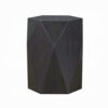 Hano Side End Table, Black Rubberwood, 22 Inch Modern Geometric Body