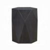 Hano Side End Table, Black Rubberwood, 22 Inch Modern Geometric Body