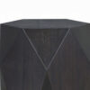Hano Side End Table, Black Rubberwood, 22 Inch Modern Geometric Body