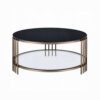 15022026699237c2b31a9.jpeg Abio Coffee Table, 35 Inch, Round Sintered Stone Top, Black and Gold