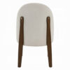 Gamo Set of 2 Side Dining Chair, Brown Rubberwood, Soft White Fabric