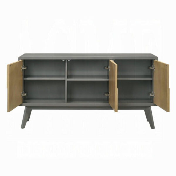 1502202669923845b7754.jpeg Yodo Sideboard Buffet Console, 59 Inch, Brown Geometric Front Design