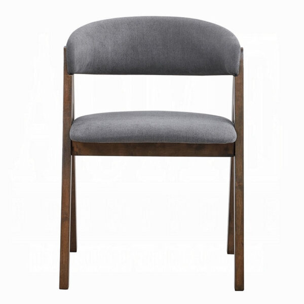 150220266992384c1c299.jpeg Koko Side Dining Chair Set of 2, Gray Padded Seat and Back, Brown Wood