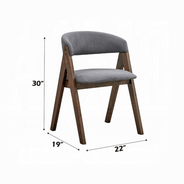 1502202669923850d2640.jpeg Koko Side Dining Chair Set of 2, Gray Padded Seat and Back, Brown Wood