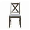 Side Dining Chair Set of 2, X Farmhouse Back, Padded Gray and Beige