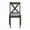 Side Dining Chair Set of 2, X Farmhouse Back, Padded Gray and Beige
