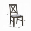 Side Dining Chair Set of 2, X Farmhouse Back, Padded Gray and Beige