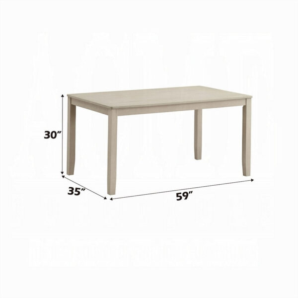 15022026699238bea5ea4.jpeg Feri Dining Table, 59 Inch, Rectangular Top, Antique Bone White Finish