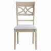 Feri Side Dining Chair Set of 2, Designer Bone White, Beige Linen