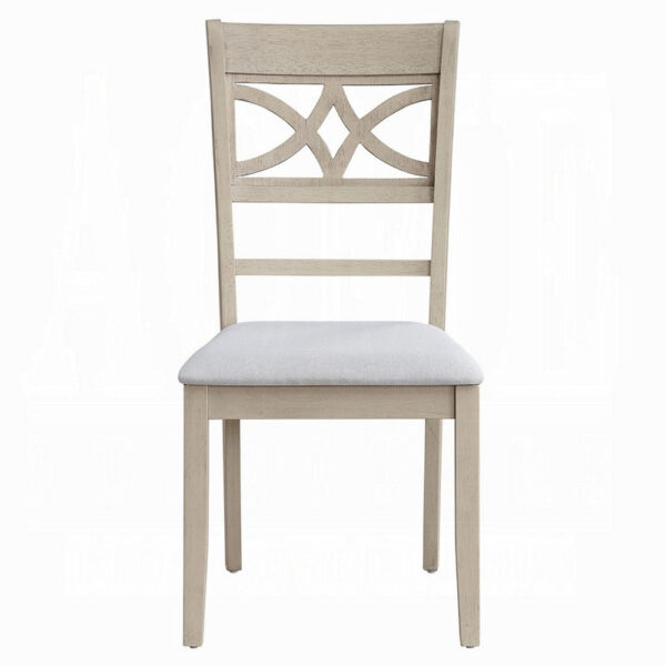 Feri Side Dining Chair Set of 2, Designer Bone White, Beige Linen