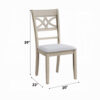 Feri Side Dining Chair Set of 2, Designer Bone White, Beige Linen