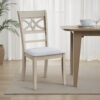 Feri Side Dining Chair Set of 2, Designer Bone White, Beige Linen