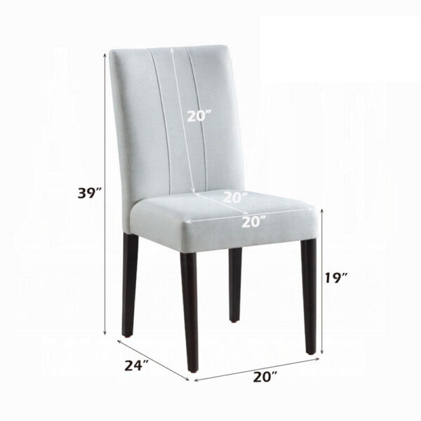 15022026699238d3e4af1.jpeg Aren Side Dining Chair Set of 2, Plush Foam Gray Fabric, Black Wood