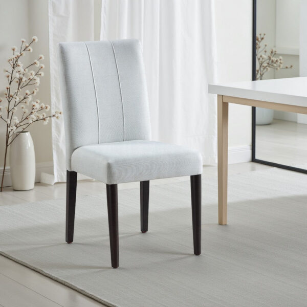 15022026699238d588f69.jpeg Aren Side Dining Chair Set of 2, Plush Foam Gray Fabric, Black Wood