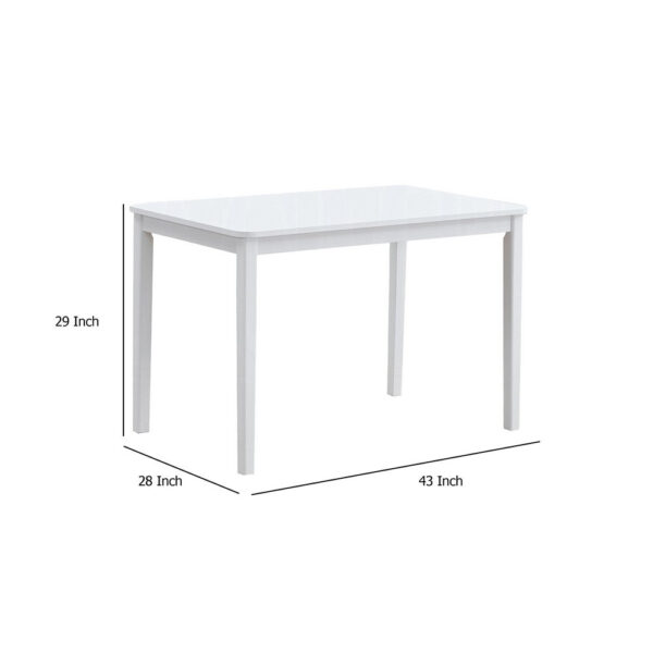 Ideli 5 Piece Dining Table Set with 4 Chairs, Brown Linen, White Wood