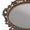 Vany Dresser Mirror, Intricate Brushed Champagne and Cherry Wood 43x53