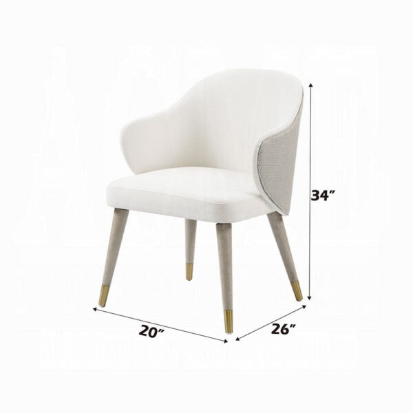 1502202669923955994bf.jpeg Arity Side Dining Chair Set of 2, Modern Light Gray Fabric, Gold Metal