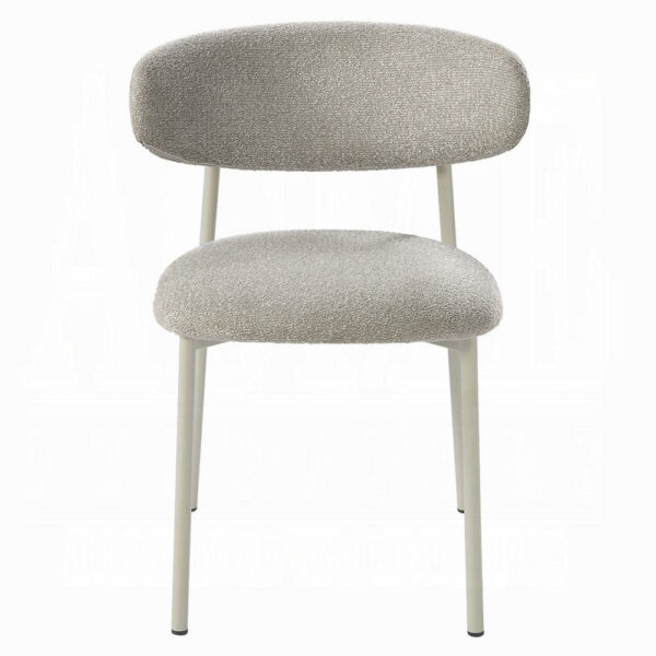 150220266992397c9ee4b.jpeg Sinra Side Dining Chair Set of 2, Light Gray Fabric, White Metal Frame