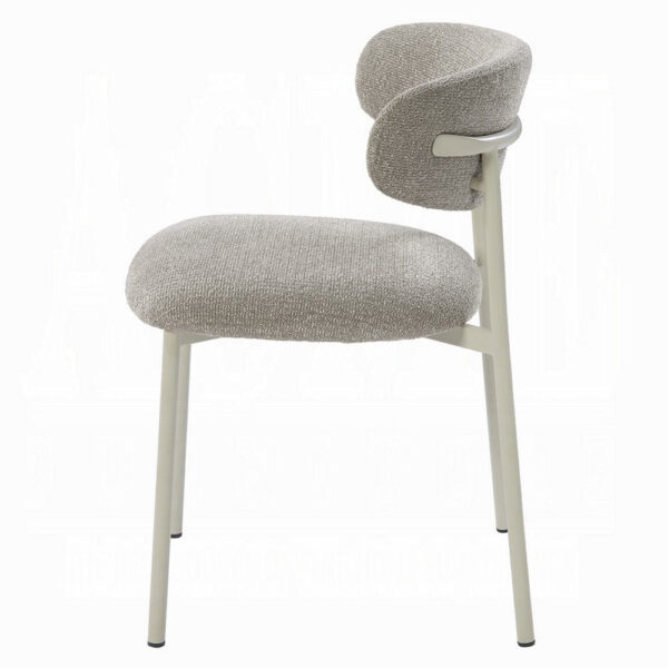 150220266992397fafb12.jpeg Sinra Side Dining Chair Set of 2, Light Gray Fabric, White Metal Frame
