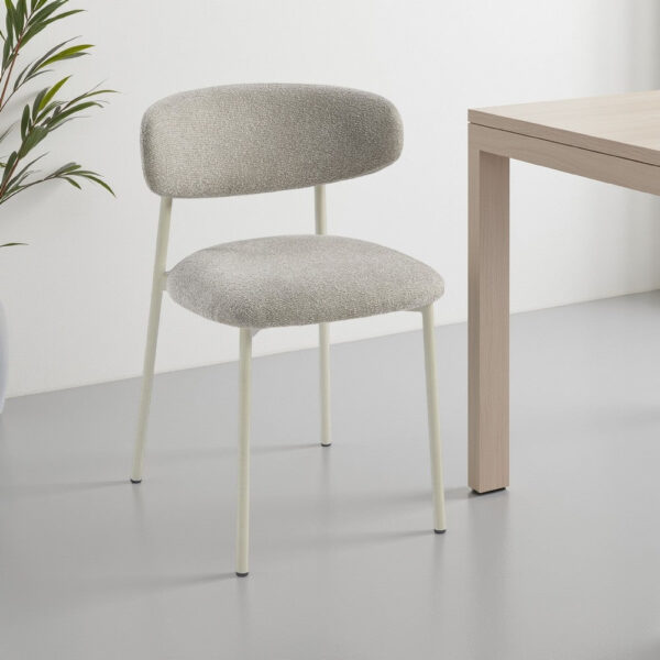 1502202669923982f0433.jpeg Sinra Side Dining Chair Set of 2, Light Gray Fabric, White Metal Frame