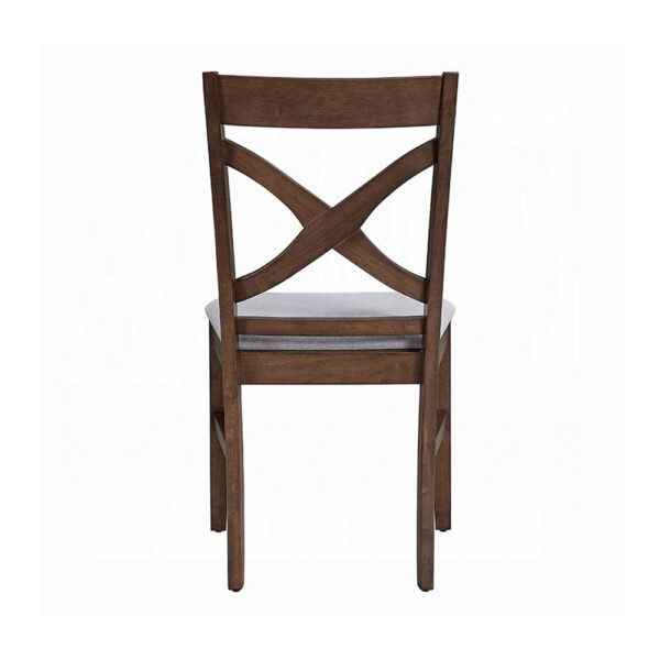 1502202669923988cd657.jpeg Feri Side Dining Chair Set of 2, Gray Foam Cushion, Farmhouse Brown