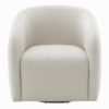 Tiena Swivel Accent Chair, Modern Style Rounded Back, Warm Beige Linen