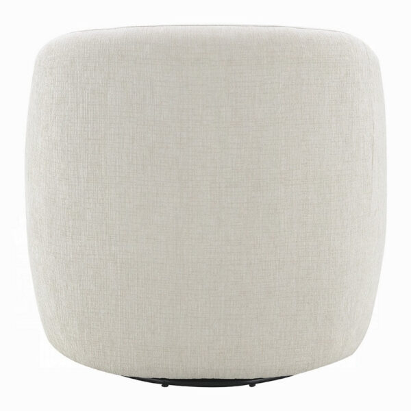 Tiena Swivel Accent Chair, Modern Style Rounded Back, Warm Beige Linen