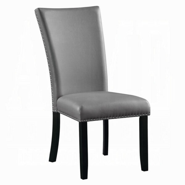 15022026699239efc728f.jpeg Aline Side Dining Chair Set of 2, Gray Faux Leather, Nailhead Trim