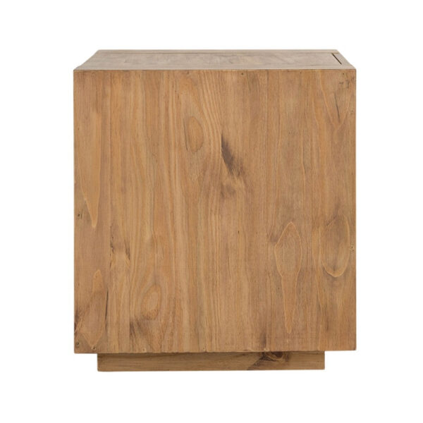 Ayma End Table, 1 Inner Shelf, Drawers, Brown Oak Wood Frame, 24 Inch