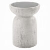 Elyana Accent Table, Sculpted Natural Gray Cement, Round 14 Inch Top