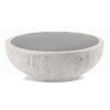 Elyana Accent Table, Sculpted Natural Gray Cement, Round 14 Inch Top