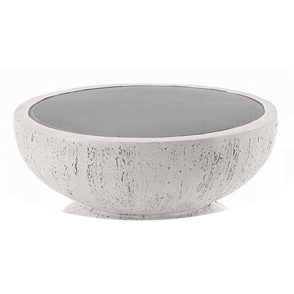 Elyana Accent Table, Sculpted Natural Gray Cement, Round 14 Inch Top