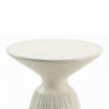 Uane Accent Table, Sculpted Natural White Cement, Round 16 Inch Top