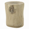 Rennie Accent Table, Light Natural Brown Cement, Log Shape, 14 Inch