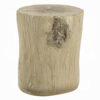 Rennie Accent Table, Light Natural Brown Cement, Log Shape, 14 Inch