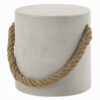 Rennie Accent Table, Natural Gray Cement, Rope Handle, Round 16 Inch