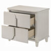 1502202669923aaf8d8e6.jpeg Veda Nightstand, Elegant Pearl White Wood, 2 Modern Drawers, 30 Inch