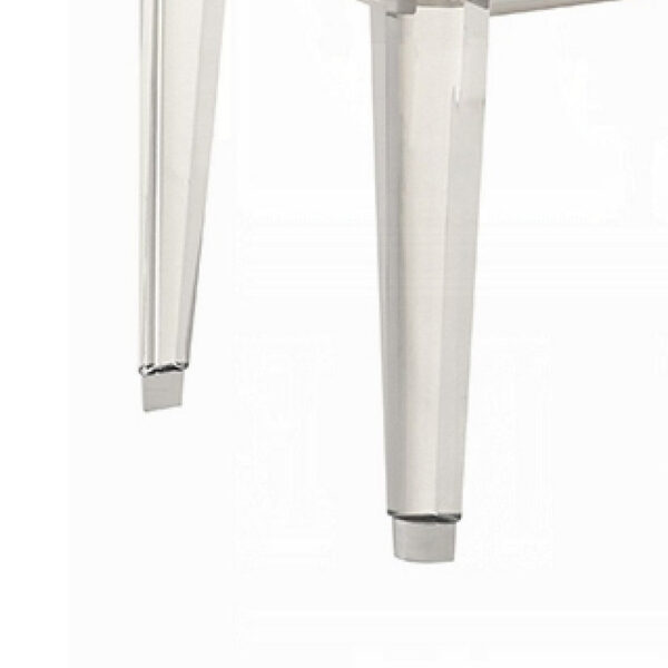 Veda Accent Bench, Light Gray Boucle, Pearl White Wood Finish, 54 Inch