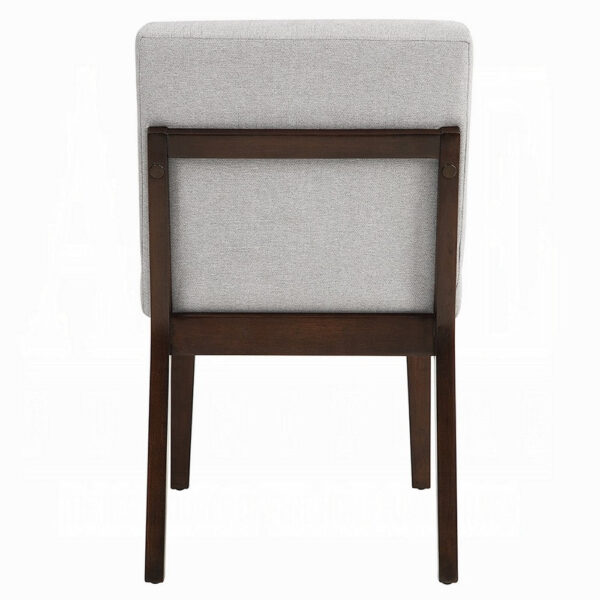 1502202669923af36af47.jpeg Eyna Side Dining Chair Set of 2, Soft Gray Linen, Dark Brown Wood