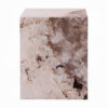 Itah Accent End Table, Square, White and Brown Faux Stone, 16 Inch