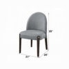 Jeh Side Dining Chair Set of 2, Gray Chenille, Espresso Brown Wood