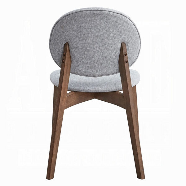 Hamza Side Dining Chair Set of 2, Light Gray Linen, Walnut Brown Wood