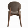 Hamza Side Dining Chair Set of 2, Light Brown Linen, Walnut Rubberwood