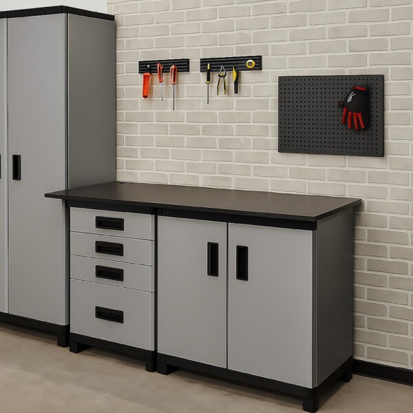 Asti Workbench Top, 20x64 Metallic Gray, Eco Friendly Melamine