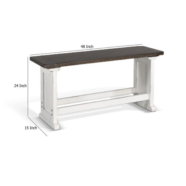 1502202669923bb110992.jpeg Orso Counter Height Dining Bench, Farmhouse Off White, Brown, 48 Inch